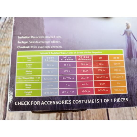 NEW DISNEY FROZEN ELSA COSTUME INFANTS SIZE 12-18 MONTHS-INCLUDES DRESS-DISGUISE - Picture 5 of 5